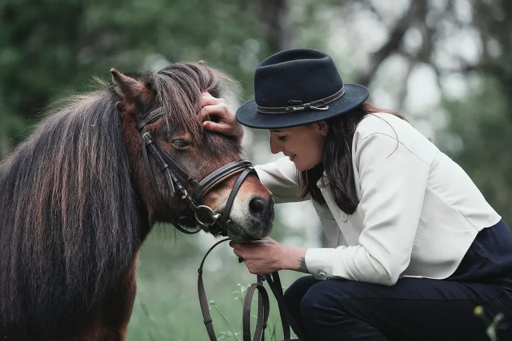 cheval et gardienne